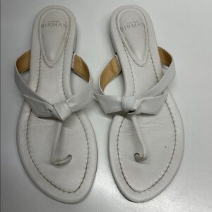 Alexandre Birman Clarita Sandal Naked Flat Leather Thong Shoes White Size 37 7